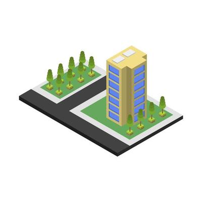 Isometric skyscraper on a white background