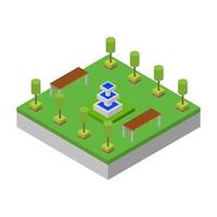 Isometric park on a white background vector