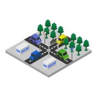 Isometric road junction on a white background vector