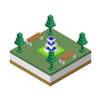 Isometric park on a white background vector