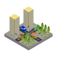 Isometric road junction on a white background vector