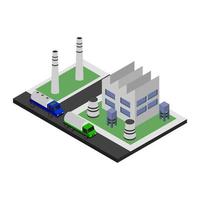 industria isométrica sobre un fondo blanco vector