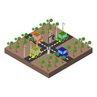 Isometric road junction on a white background vector