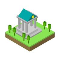 Isometric bank on a white background vector