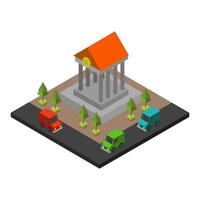 Isometric bank on a white background vector