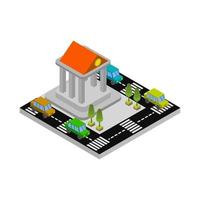 Isometric bank on a white background vector