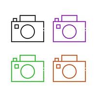 cámara de fotos ilustrada sobre un fondo blanco vector