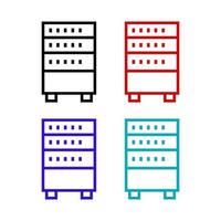 Server illustrated on a white background vector