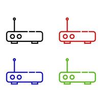 Router illustrated on a white background vector