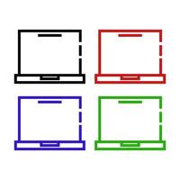 Laptop illustrated on a white background vector