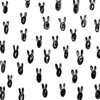 Happy easter simple, hand drawn bunny rabbit pattern vector