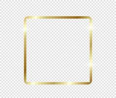 Gold shiny glowing frame background. Golden luxury vintage realistic vector