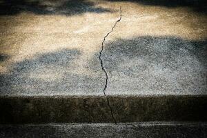 Broken old concrete staircase with cracked photo