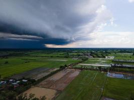 Ariel view  of  rice fields in thailand photo