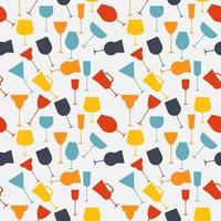 Seamless background pattern of retro alcoholic glass. vector