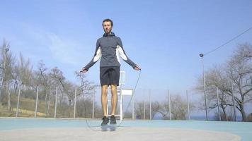 Young Man Training with Jump Rope video