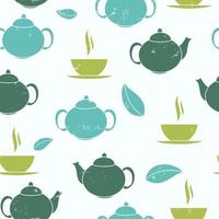 Tea Seamless Pattern Background Vector Illustration