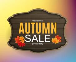 Shiny Autumn Leaves Sale Banner. Vector Illustration