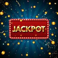Jackpot background with falling gold confetti. Casino or lottery