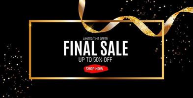 Final Sale Banner Template with Ribbon. Vector Illustration