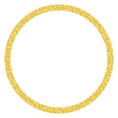Golden circle glitter frame. Vector Illustration