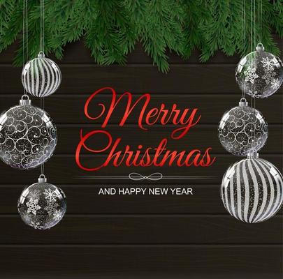 Merry Christmas and Happy New Year Background. Vector Illustration