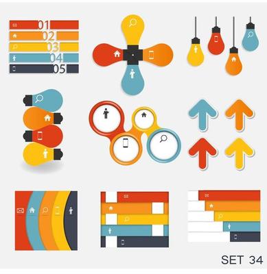 Collection of Infographic Templates for Business Vector Illustration