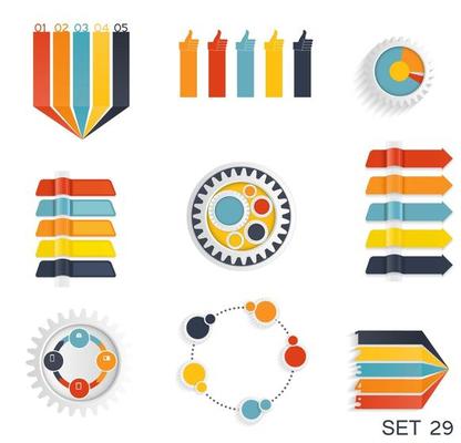 Collection of Infographic Templates for Business Vector Illustration