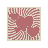 Abstract Heart Retro Grunge Background Vector Illustration