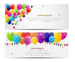 Color Glossy Balloons Card Background Vector Illustration