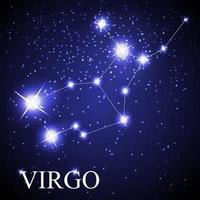 Virgo signo del zodíaco de las hermosas estrellas brillantes. vector