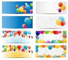 Color glossy balloons card background vector illustration