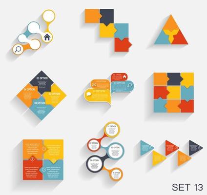 Collection of Infographic Templates for Business Vector Illustration