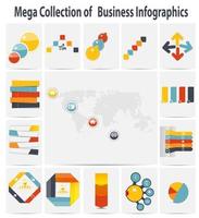 mega colección concepto de negocio de plantilla de infografía