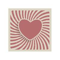 Abstract Heart Retro Grunge Background Vector Illustration