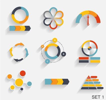 Collection of Infographic Templates for Business Vector Illustration