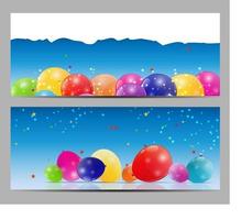 Color glossy balloons card background vector illustration