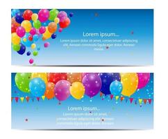 Color glossy balloons card background vector illustration