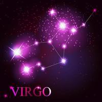 Virgo signo del zodíaco de las hermosas estrellas brillantes. vector