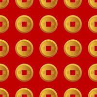 Chinese New Year lucky coin seamess pattern background vector