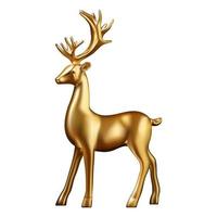 Golden deer 3d decoration for christmas and new year design. vector