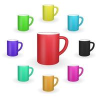 Realistic red mug on a white background. 3D rendering. vector