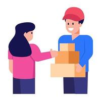 Delivery Man and Boy vector