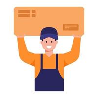 Delivery Man and Boy vector