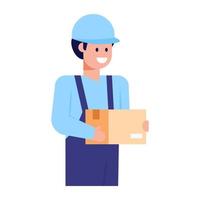 Delivery Man and Boy vector