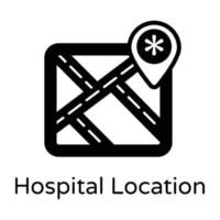 pin de ubicación del hospital vector