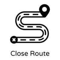 Close Route and Location pin vector