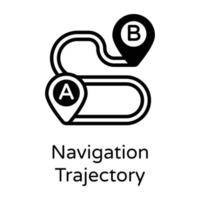 Navigation Trajectory and Location pin vector