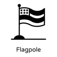 Flagpole and pennant vector