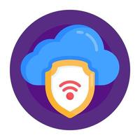 Cloud Security and protection vector